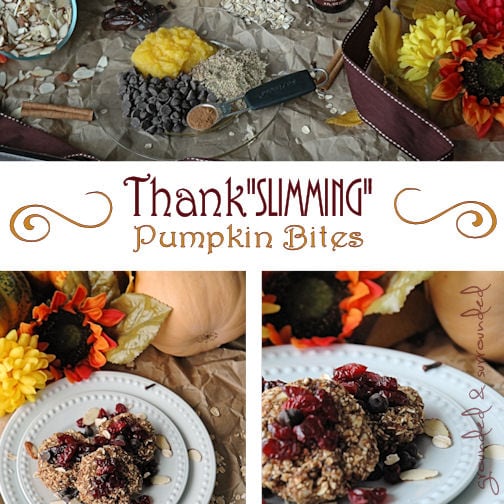 Thankslimming Pumpkin Bites Don't you love the delicious flavor of fall without all the guilt?! These flavorful energy bites are healthy, gluten-free, and use whole food ingredients.Find more recipes like this at groundedandsurrounded.com