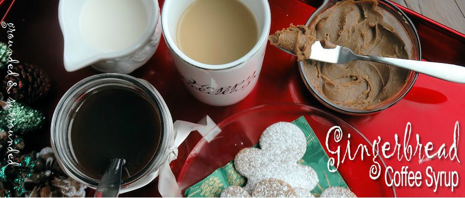 Gingerbread Coffee Syrup with cream, coffee, and Gingerbread Butter!