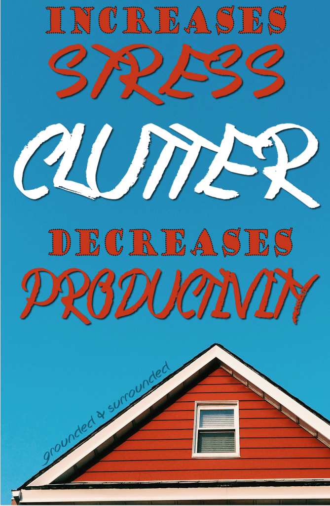 CLUTTER increases STRESS & decreases PRODUCTIVITY! You need this Simple 3-Step Plan to quickly de-clutter, de-stress, & get stuff done! I can finally think straight when the house is picked up and organized! https://happihomemade.com/clutter-stress-get-stuff-done/