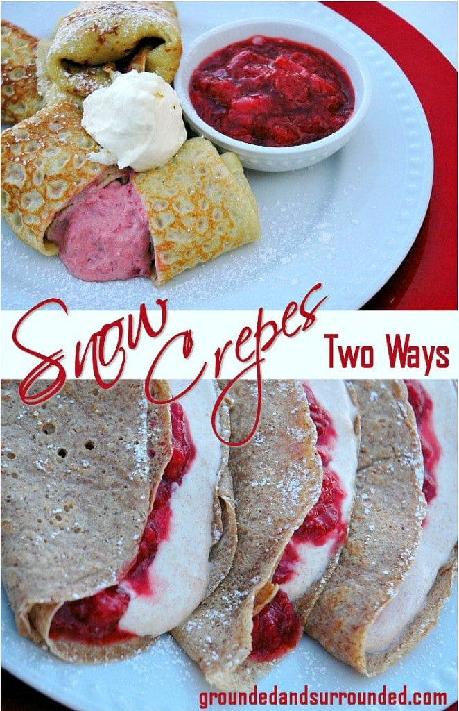 Let it Snow in the Kitchen! Two healthy, easy, and delicious crepes recipes using SNOW as one of the ingredients. Perfect menu item for breakfast or brunch! We will not only show you how to make these sweet little crepes, but the creamy filling and tangy fruit compote recipes too!