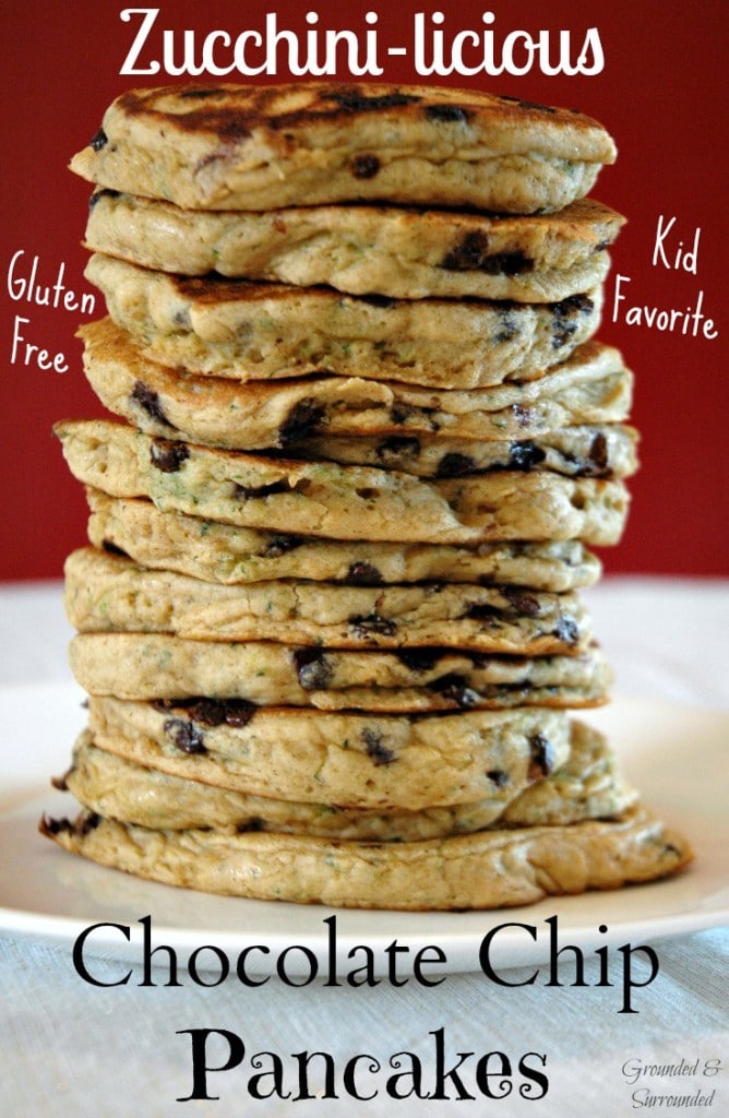 Zucchini has never tasted better! Pancakes will never be the same after you have made these fluffy beauties. These easy pancakes from scratch include a vegetable and chocolate chips and will have your kids begging for more! They are the perfect gluten free breakfast, snack, or dessert. A healthy splurge never hurt anyone! 