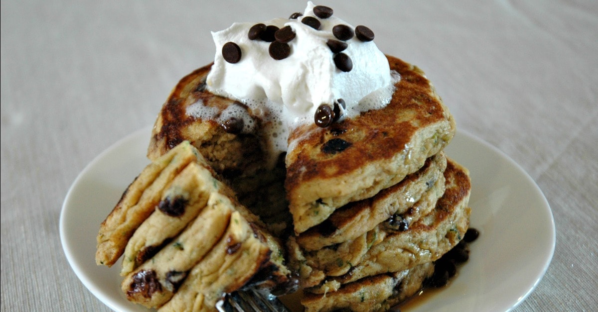 Chocolate Chip Zucchini Pancakes HappiHomemade Family Friendly Recipes