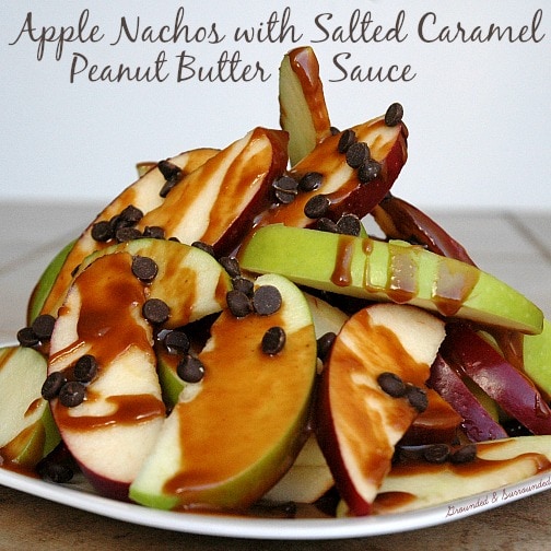 Apple Nachos with Salted Caramel Peanut Butter Sauce