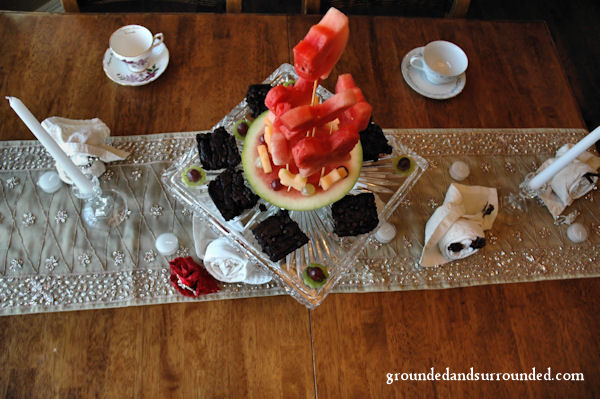 sugar free brownies and watermelon flowers