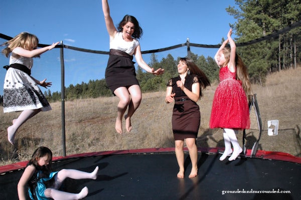 trampoline fun with daughters