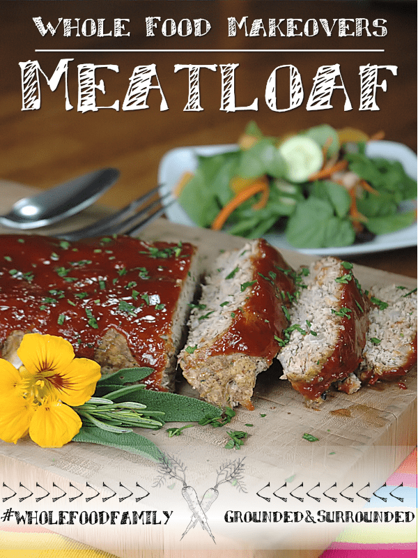 Whole Food Makeovers: Meatloaf with Glaze | If you are looking for the best healthy, gluten free, and low carb meatloaf and sauce recipe packed with flavor this one's for you. It will help you use up the zucchini from your garden too! Plus it contains 2 vegetables, ground flax seed, and more clean eating ingredients like oatmeal! We used ground turkey, but beef works as well. A classic and easy recipe but packed with whole food ingredients.