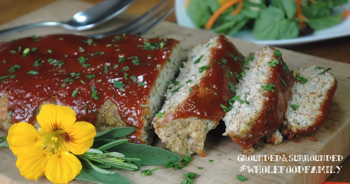 Whole Food Makeovers: Meatloaf with Glaze | If you are looking for the best healthy, gluten free, and low carb meatloaf and sauce recipe packed with flavor this one's for you. It will help you use up the zucchini from your garden too! Plus it contains 2 vegetables, ground flax seed, and more clean eating ingredients like oatmeal! We used ground turkey, but beef works as well. A classic and easy recipe but packed with whole food ingredients.