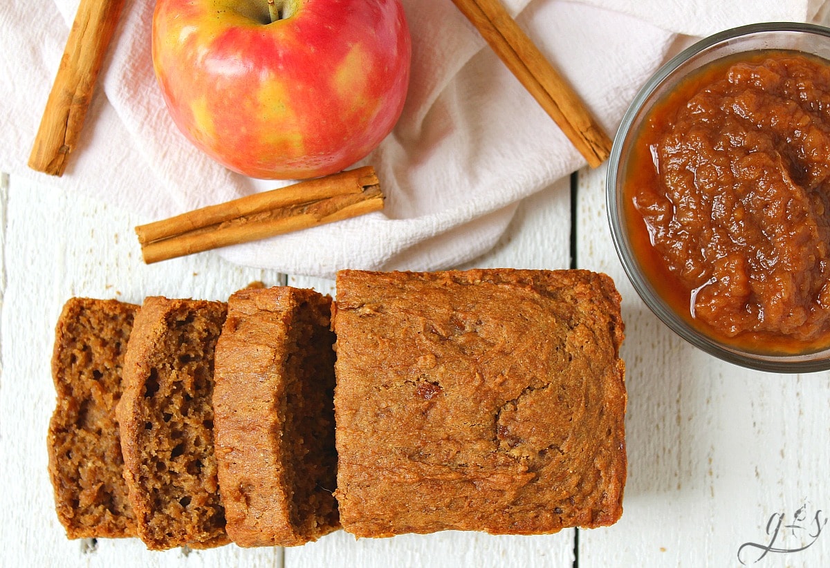 Refined sugar free Apple Butter Bread from HappiHomemade.com made from crockpot apple butter.