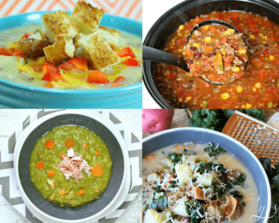 The 10+ BEST Clean Eating Soup, Chili & Stew Recipes | These healthy and quick one-pot meals are perfect for lunch or dinner! Hearty taco {crockpot}, easy minestrone, and low carb cheeseburger soups will tantalize your tastebuds. Whether you want chicken, beef, or ground turkey these are for you or maybe you want to keep it vegetarian (vegan) with lentils and vegetables. Most are gluten free, dairy free, Paleo, and 21 Day Fix and Weight Watchers diet friendly. 