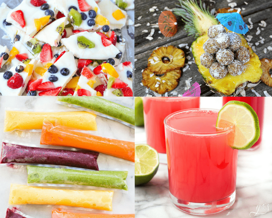 The BEST Clean Eating Summer Snacks | What's on your bucket list this summer? Food? Me too! I love new healthy recipe ideas that beat the heat. Whether you are looking for a light dessert for a crowd, fun snacks, or something sweet for kids I got you covered. These cool, gluten-free, & low carb recipes are easily adaptable to Paleo, Whole30, 21 Day Fix, and just plain delicious! Popsicles (fudgesicles!), frozen yogurt (protein!), watermelon drinks, easy cakes, you name it! 