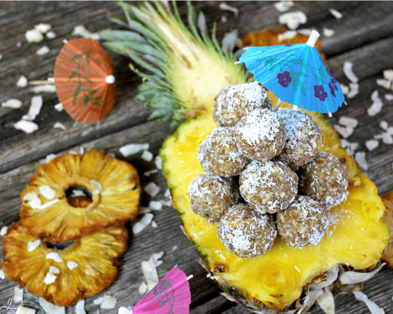 Pina Colada Coconut Energy Bites (No-Bake)