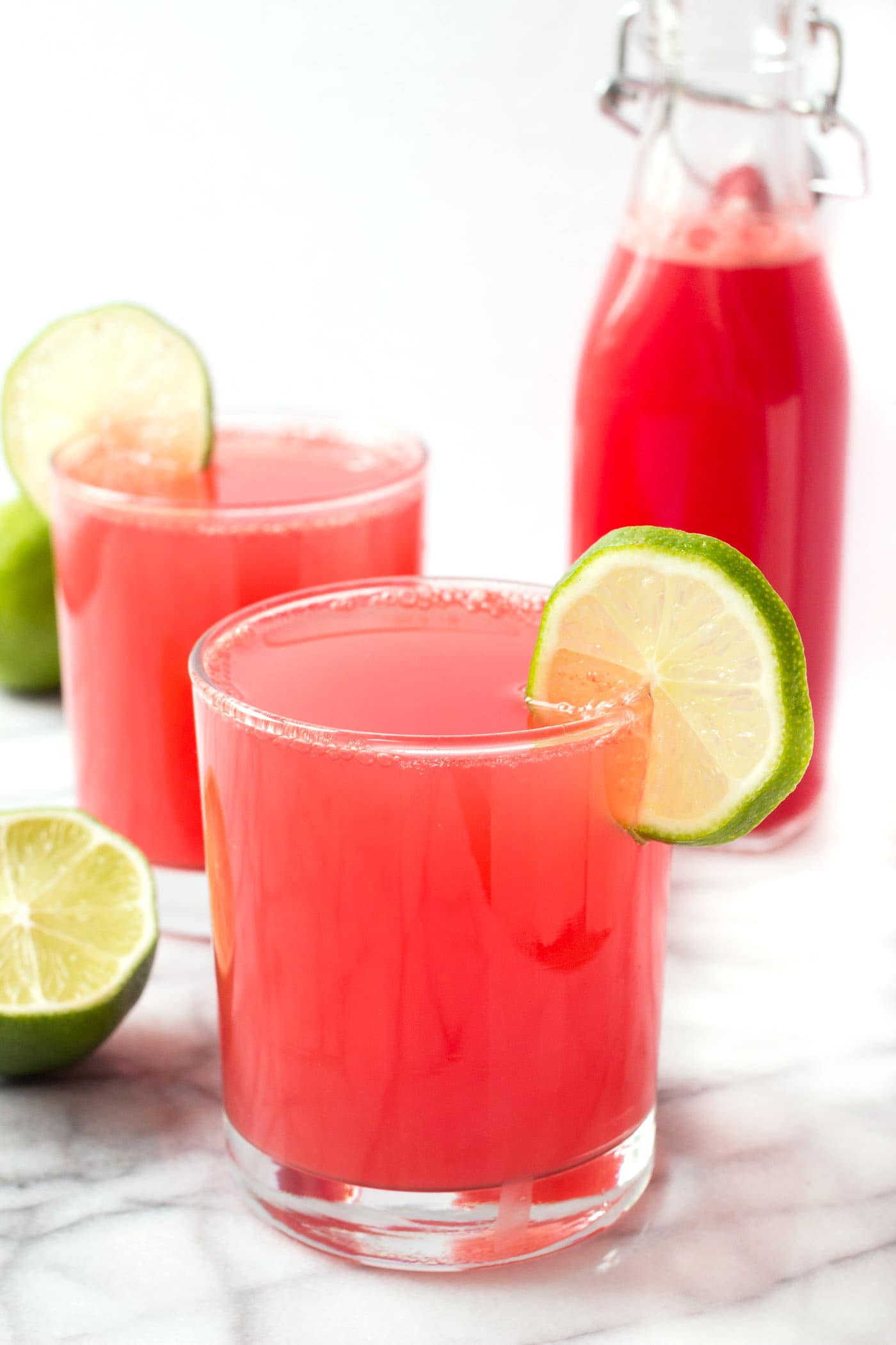 Yummy summer treats can be drinks too like this Lime Watermelon Spritzer. 
