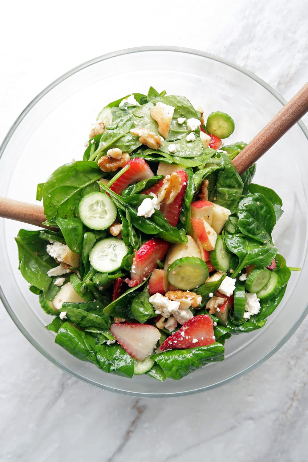 Strawberry Cucumber salad with a delightful vinaigrette. 