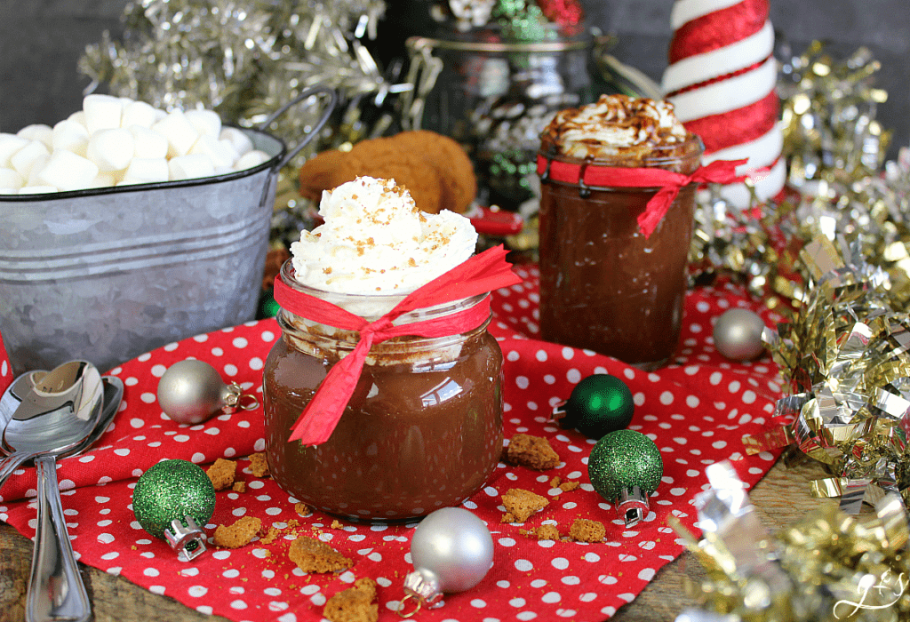 The BEST Gingerbread Hot Chocolate for One | This easy homemade recipe is Christmas in a mug. It is dairy free and refined sugar free containing coconut sugar and almond milk. Arrowroot powder is used to thicken this healthy hot chocolate. Make this creamy warm winter drink on the stovetop, transfer to a cup, and top with whipped cream, marshmallows, or additional molasses. #holidays #healthy #glutenfree