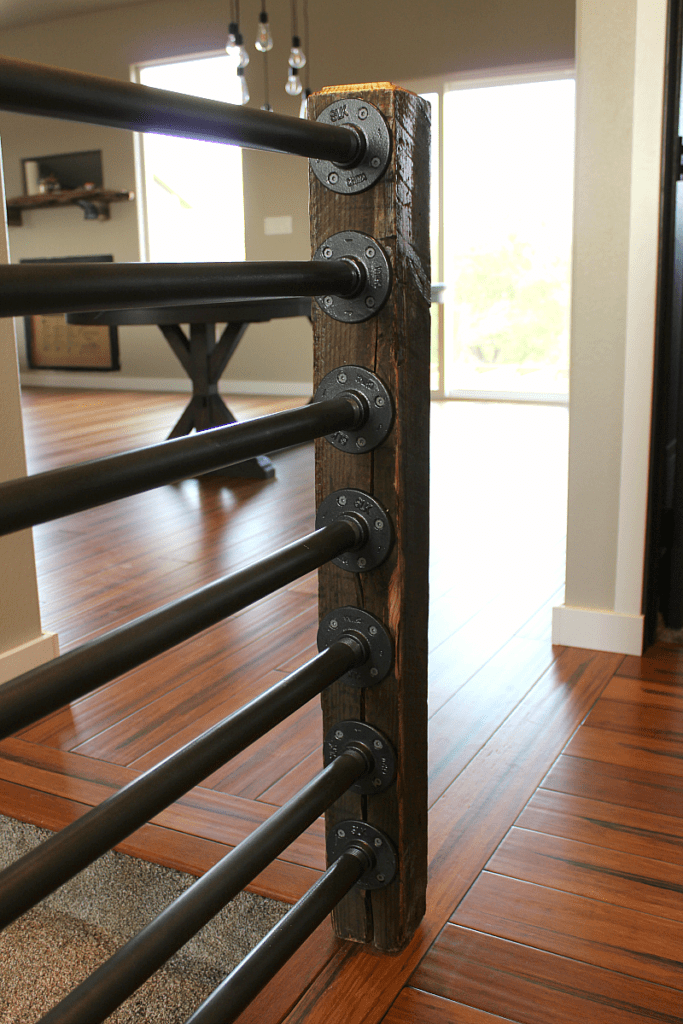 Rustic & Industrial Stair Banister | HappiHomemade with ...