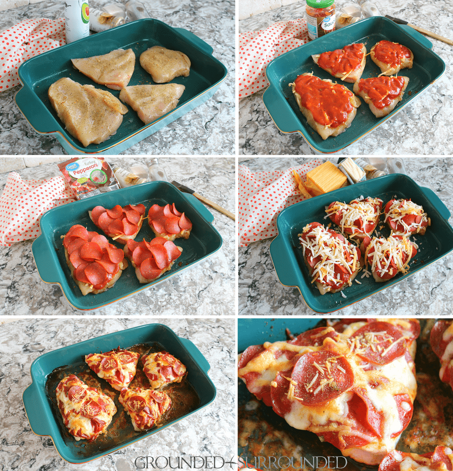 Step by step photos of a healthy chicken pizza recipe that is also gluten free!