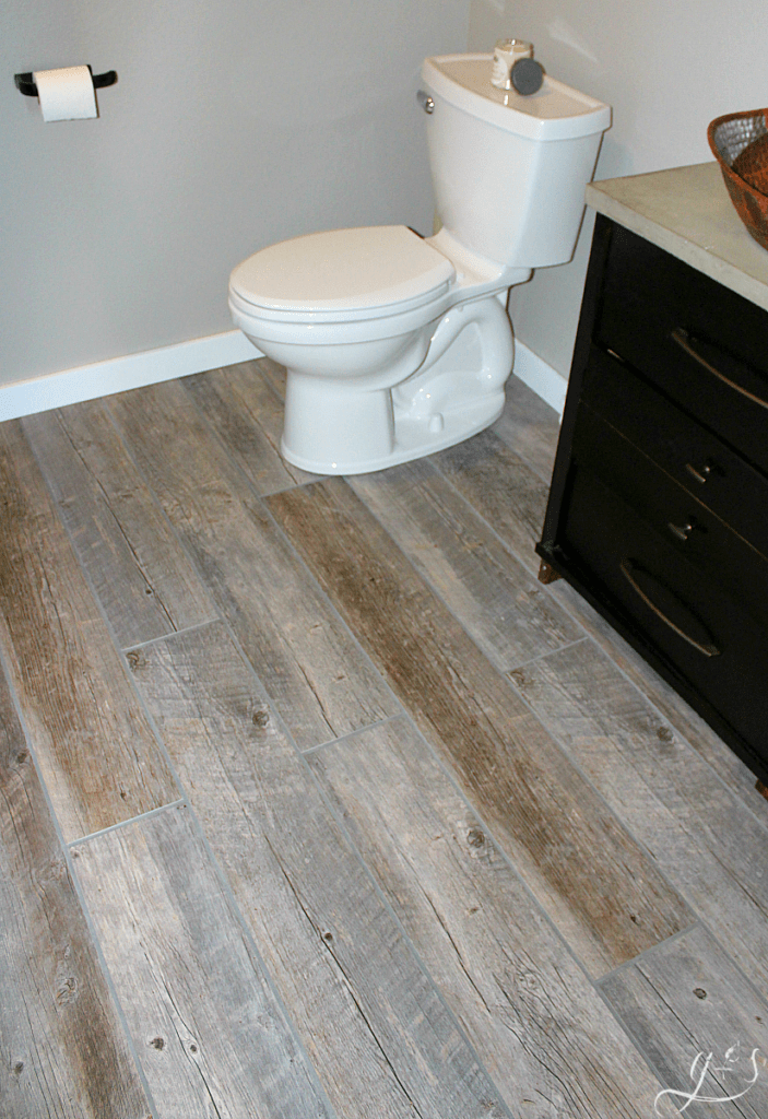 How To Tile A Bathroom Floor With Plank Tiles Happihomemade With Sammi Ricke