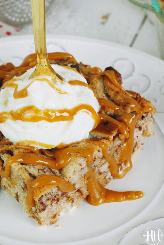 Up close shot of 5 Ingredient Bread Pudding.