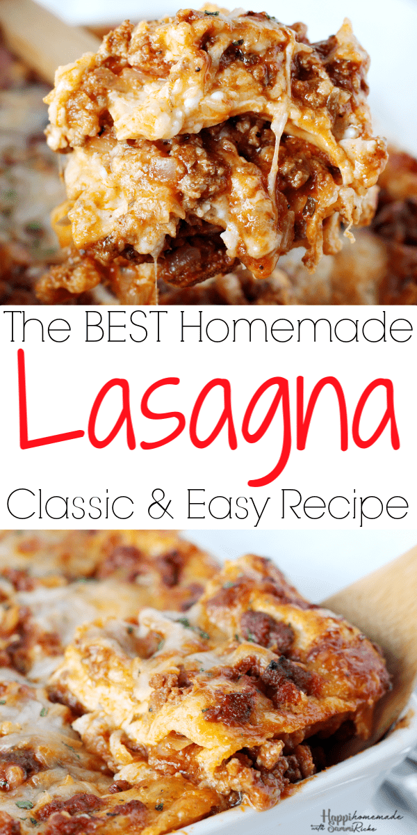 Easy Homemade Lasagna - HappiHomemade - Family Friendly Recipes