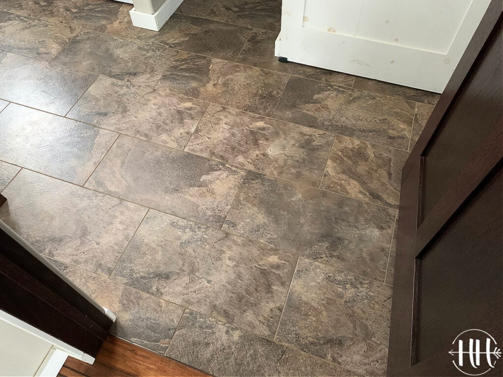 Luxury Vinyl Plank Tile Flooring in a laundry room.