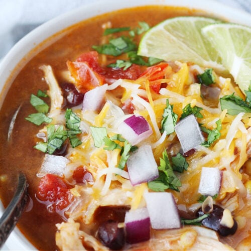 Instant Pot Chicken Enchilada Soup - HappiHomemade - Family Friendly ...