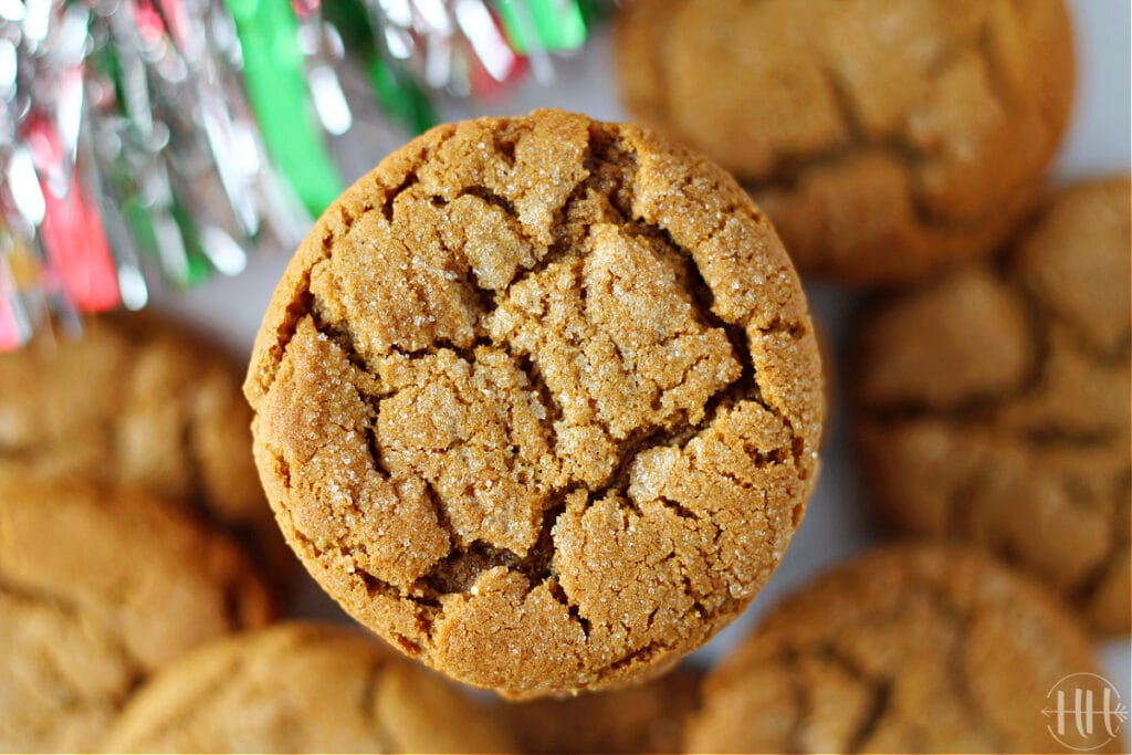 A pretty holiday cookie topped with granulated sugar. 