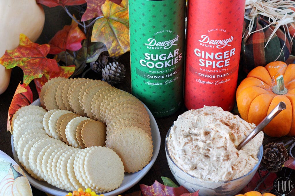 Dewey's Cookie Thins with pumpkin pie dip. 