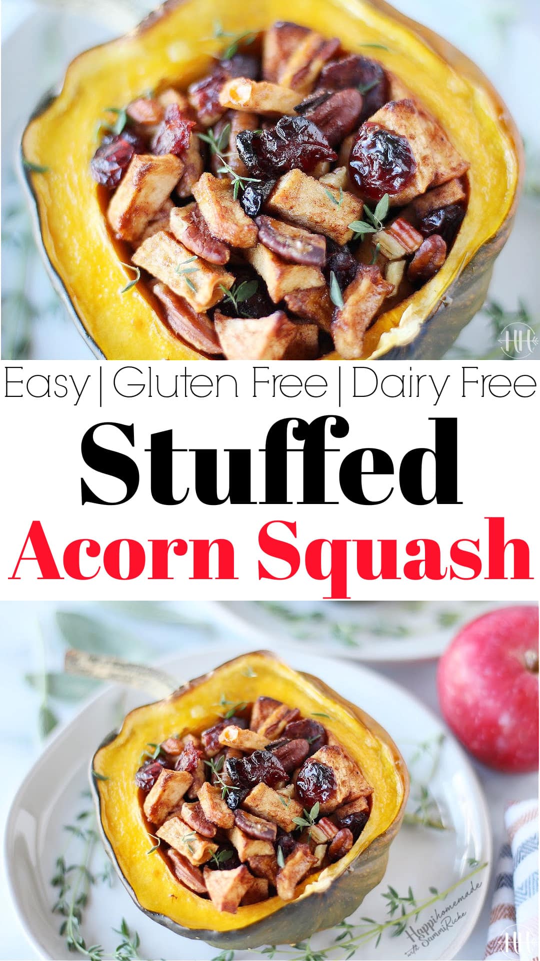 Clean Eating Stuffed Acorn Squash - HappiHomemade - Family Friendly Recipes