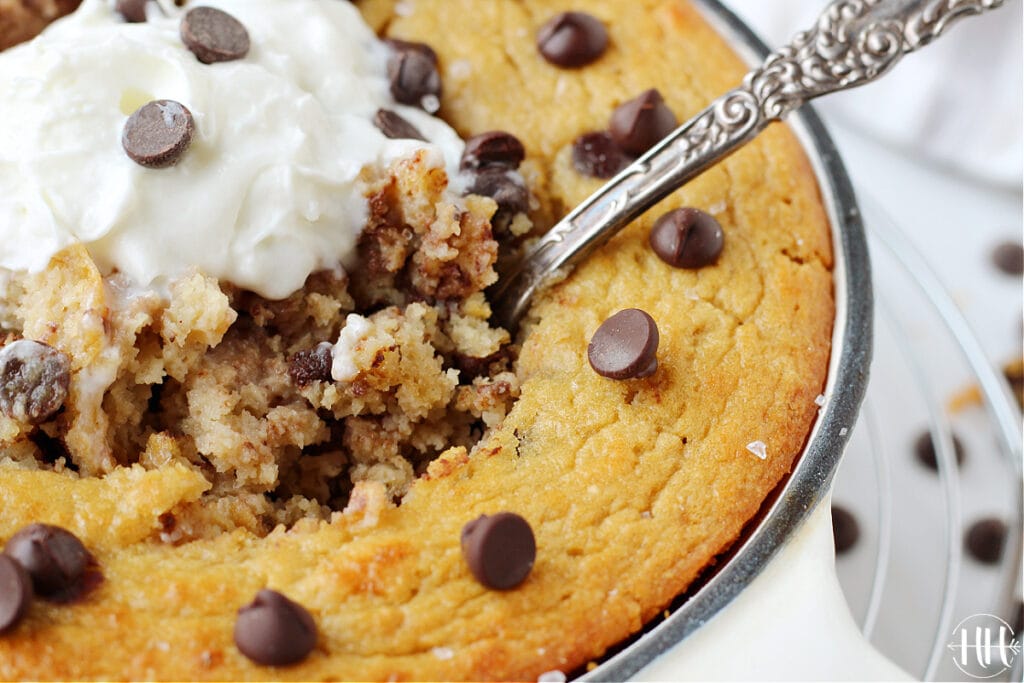 Keto Chocolate Chip Skillet Cookie - All Day I Dream About Food