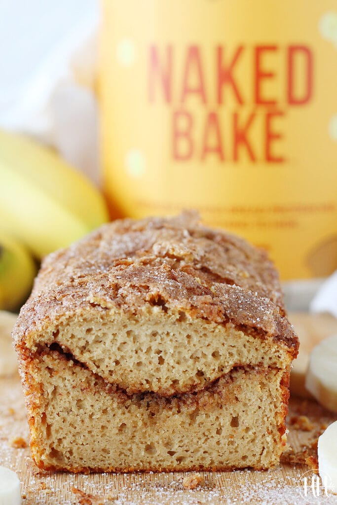 A slice of Gluten Free Cinnamon Swirled Banana Bread.